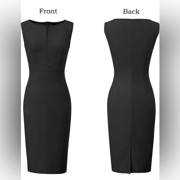 Women's Black Bodycon Sheath Dress - Sz XXL - Picture 2 of 5